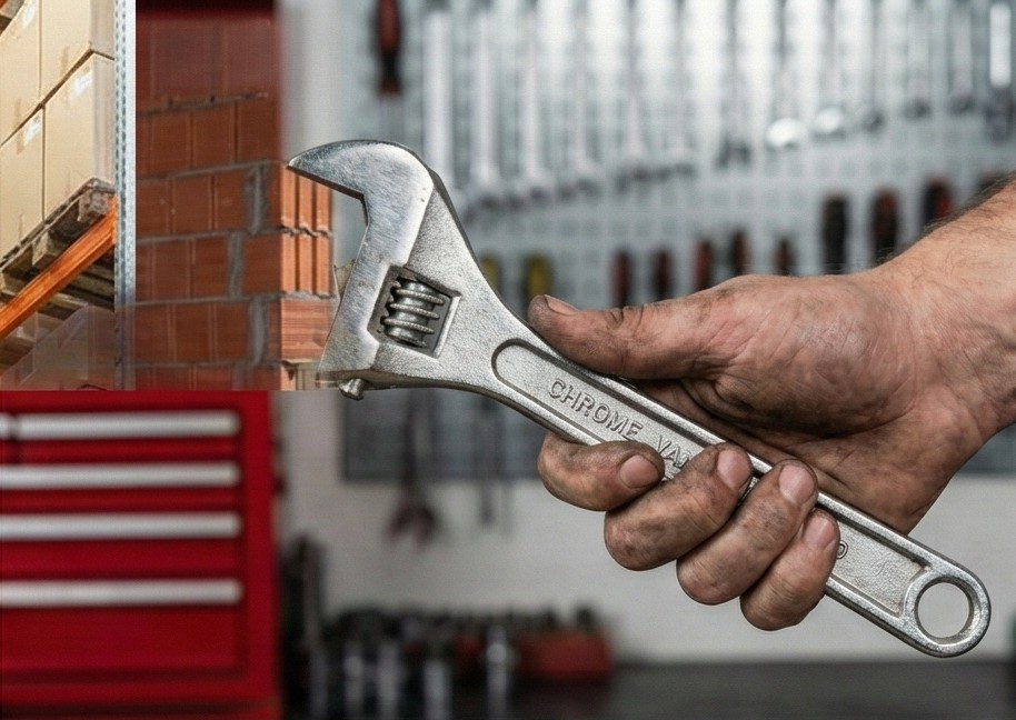 Tezgah üzerinde profesyonel el aletleri ve anahtarlar